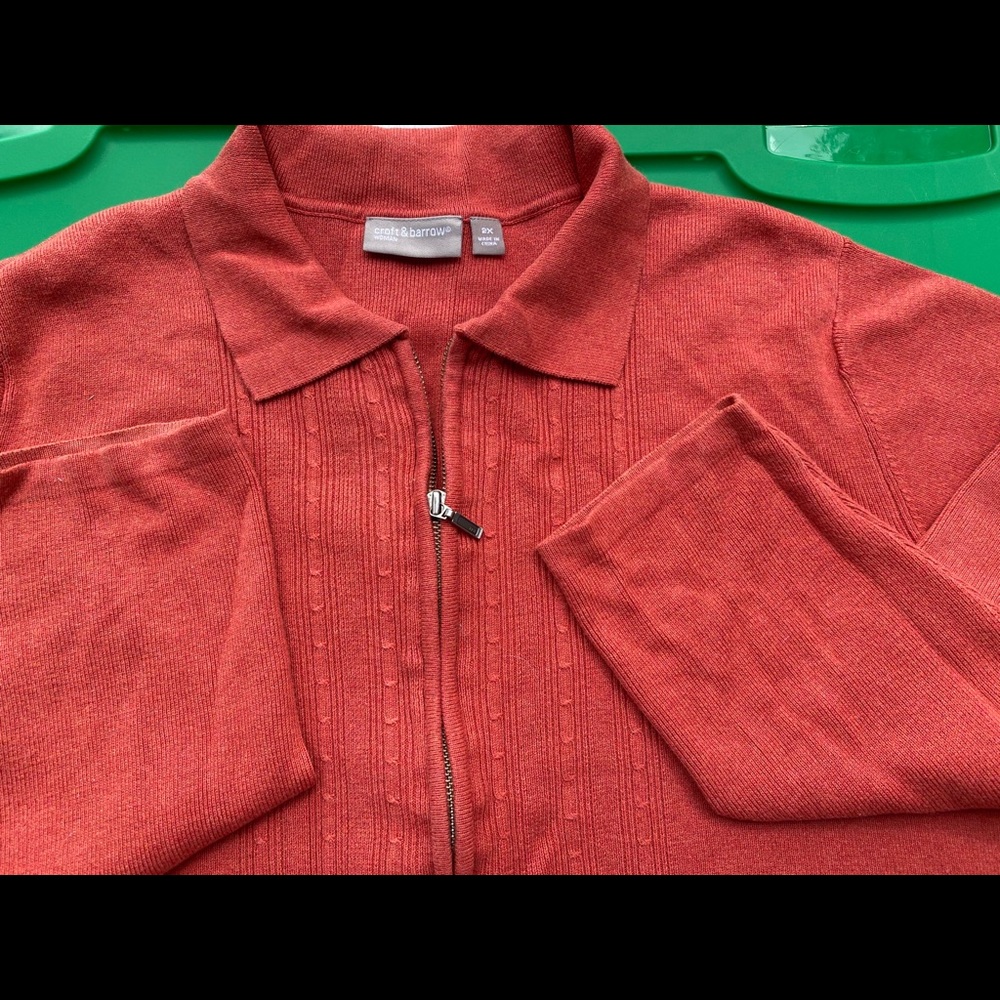 Croft & Barrow zip sweater 2x for fall / orange